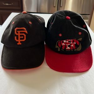 Boys caps - SF giants and 49ers